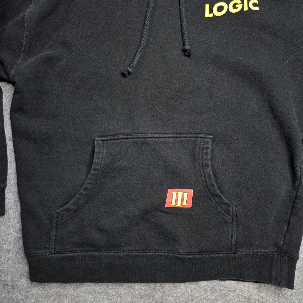 Logic Hoodie‎ Mens Large Black Bobby Tarantino III Pullover Rap Hip Hop Graphic - Picture 4 of 9